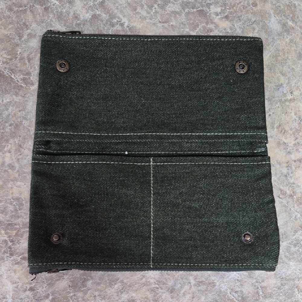 Source Unknown Dark Denim Pencil Case Wallet With… - image 4
